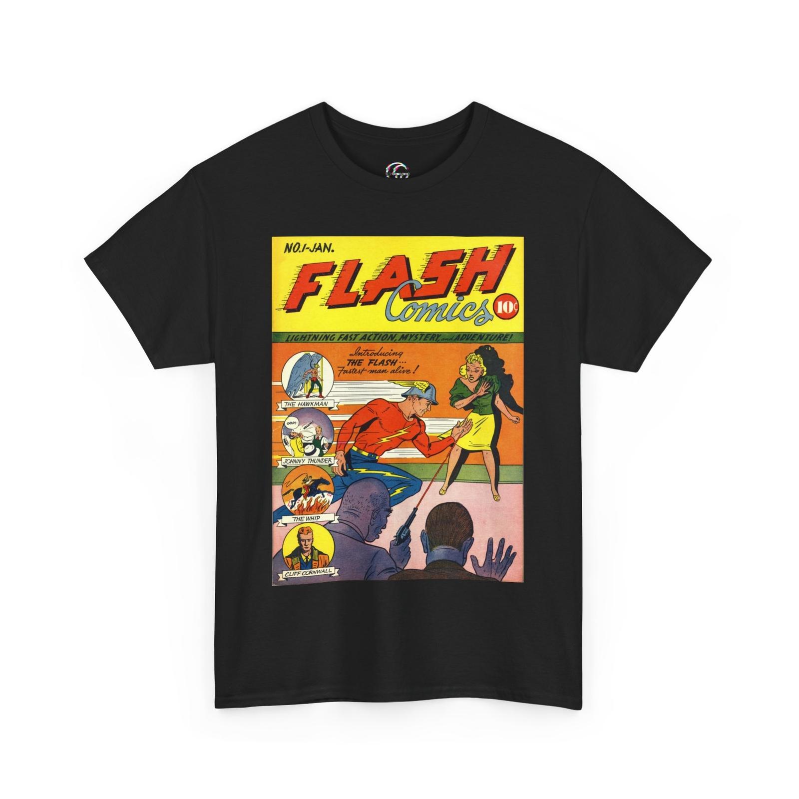 Flash Comics No 1 Comic Book T-Shirt Flash 1st Appearance Shirt Superhero Tee S