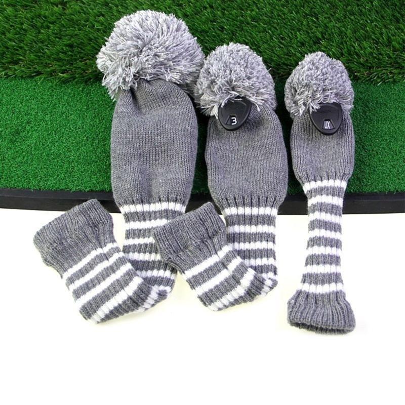 3er-Pack Vielseitige Golfschlägerhülle Golfschlägerkopfschutzhülle Strickhülle Waschbares Golfzubehör