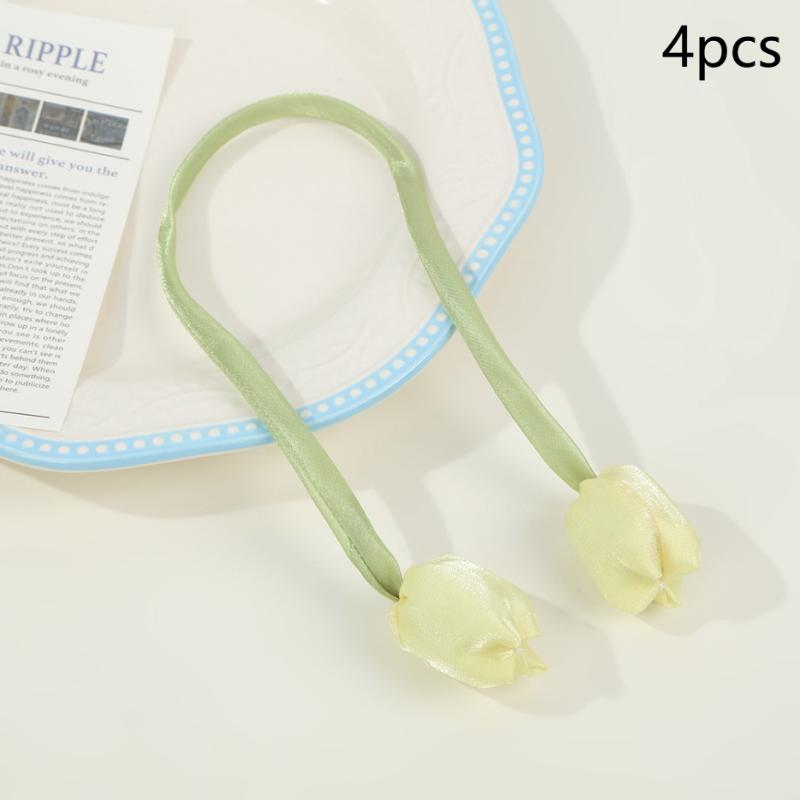 4PCS Adjustable Tulip Curtain Straps Elegant Beautifully Curtain Tieback Creative Fashion Elegant Curtains Tie Rope Living Room