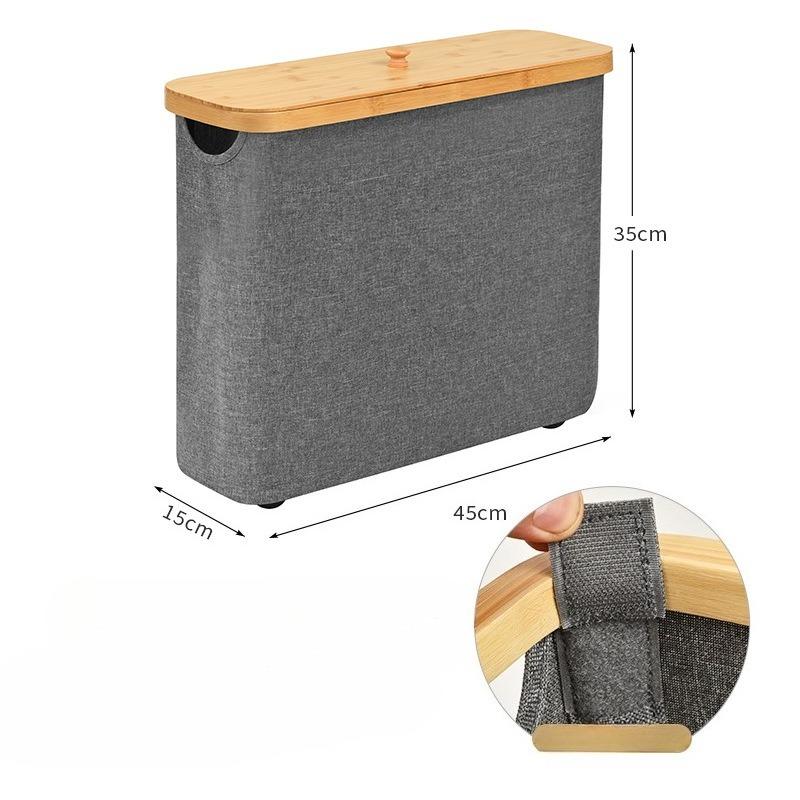 

Foldable Storage Basket Bathroom Toilet Paper Organization Basket Household Clothing Groceries Storage Box Organize Accessories серый