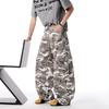 Camouflage Overalls Amerikanische Retro-Krummsäbelhosen Dekonstruktionsdesign Retro-Hosen mit weitem Bein Neue lockere lange Hosen für Männer und Frauen