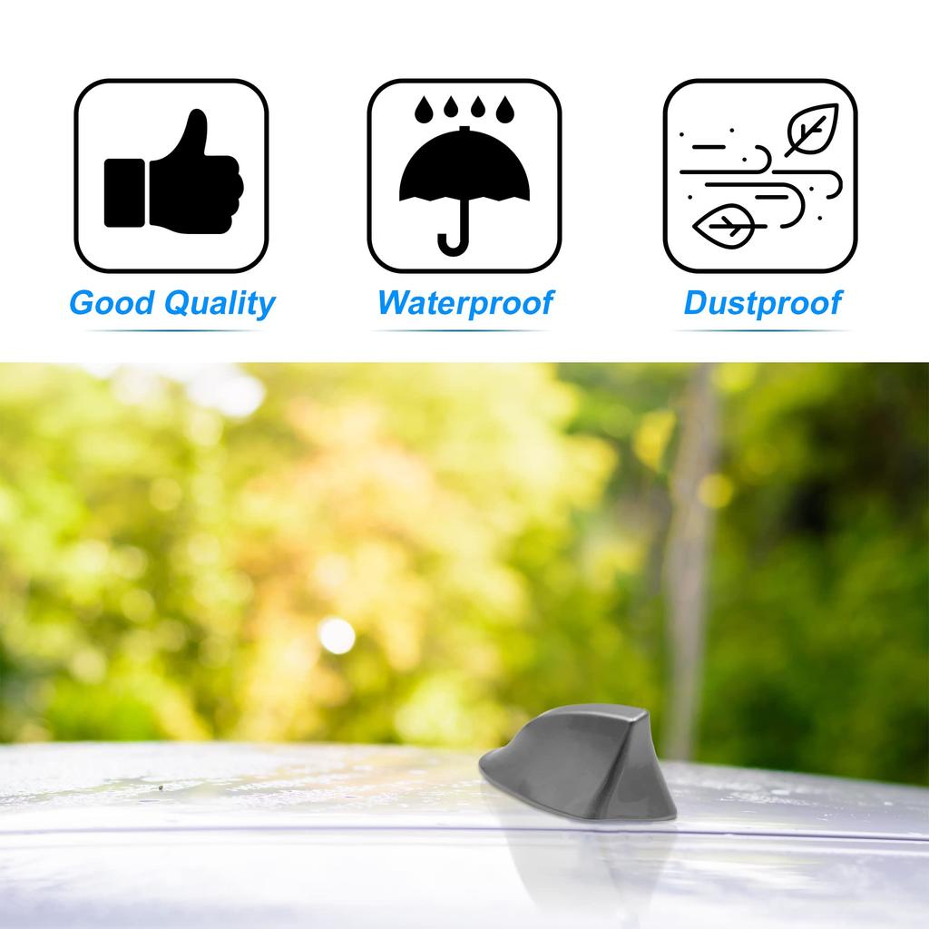 uxcell Shark Antenna Dolphin Antenna Car AM FM Radio Antenna Windproof Waterproof Universal Aerial Antenna Base Replacement Gray