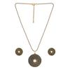 Estele 24kt Oxidized Gold Plated Pearl Mandala Chain Necklaces
