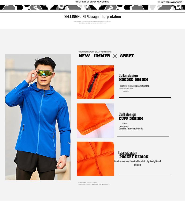 Unisex Leichter Lauf-Windbreaker mit Kapuze - Schnelltrocknend, Reflektierend, Langarm, Anpassbares Logo