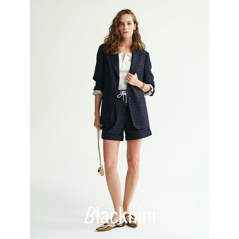 Blacknini Yin Waffle Set Piece Dyeing Mernu Wool Factory Brand Suit/Shorts