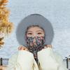 Balaclava Ski Face Cushion for Women Fleece Lined Windproof Floral Scarf Hat Thermal Face Guard Neck Warmer for Cold Weather