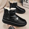 Fashion Men Boots Waterproof Winter Boots Snow Warm Fur Men Shoes Ankle Boots Slip On Casual Non-slip Comfortable Hiking Shoes Black