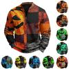 Men's Vintage Halloween Print Half Zip Crewneck Sweatshirt