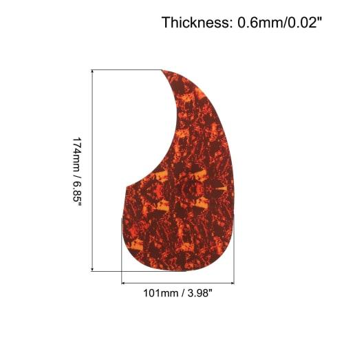 uxcell Acoustic Guitar Pickguard, 104cm, Self-Adhesive, Right-Handed, Waterdrop Shape, Brown, Pack of 2