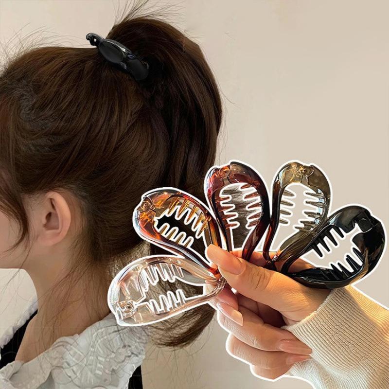 Twist Banana Hair Clip Crab Acrylic Hairpins Small Hair Claw Barrettes Korean Ponytail Women Top Solid Hair Accessories