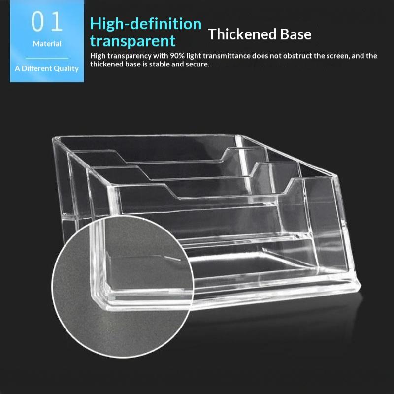 Transparent Acrylic Business Card Holder Large Capacity Smooth Surface Clear Card Organizer for Office Lobby Reception