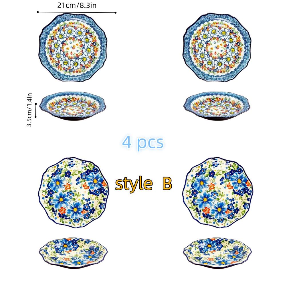 Keramický talíř v polském stylu domov vintage hluboký talíř snídaňový talíř přípravný talíř vysoká hodnota talíř na steak talíř na ovoce unikátní