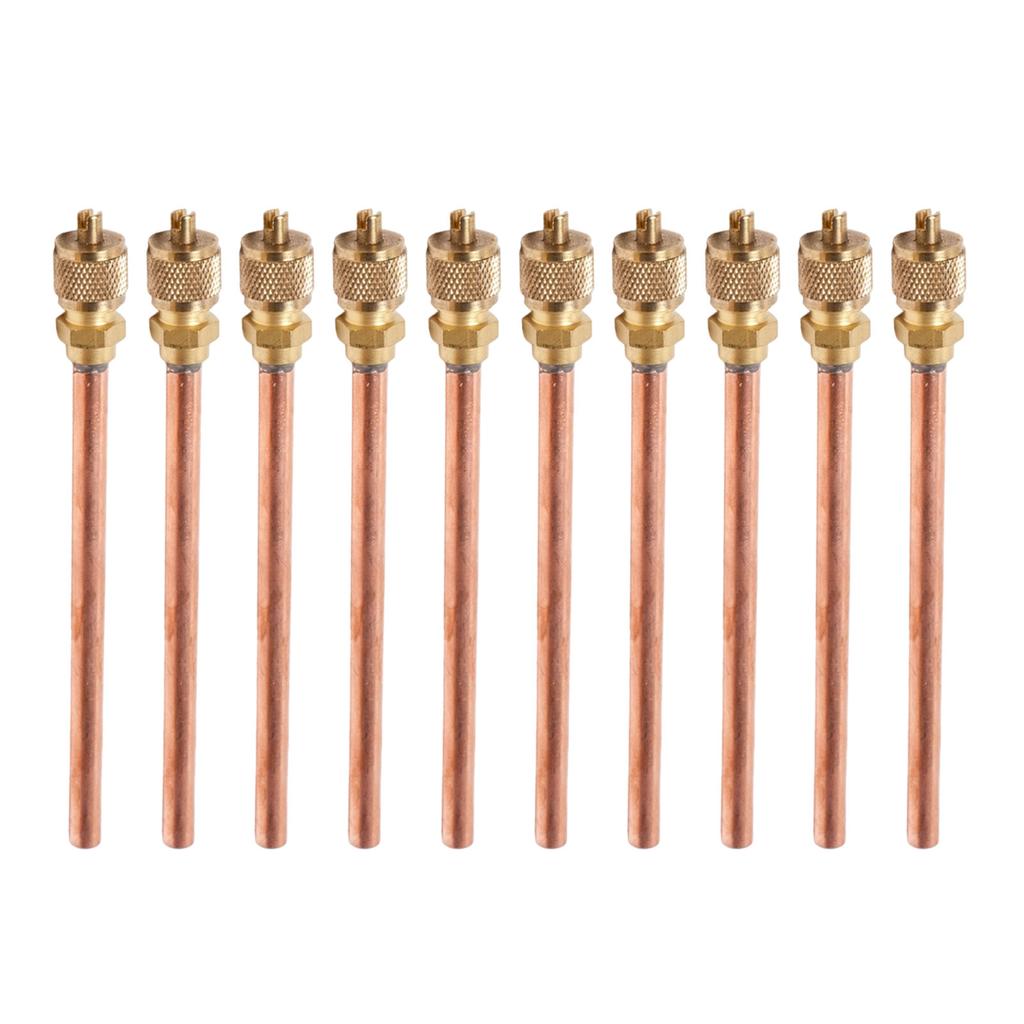 10 SZT. Zawory dostępowe serwisowe HVAC Próżniowe Miedziane Zawory Dostępowe do Napełniania Ściągacz 1/4" SAE Zestaw Chłodniczy Zawory