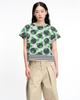 THEMUSEUMVISITOR W Painted Multi Dot T-Shirt (Green)