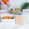 Portable Lunch Box Bamboo Wooden Lid Lunch Insulation Box Office Worker Japanese Sushi Lunch Box