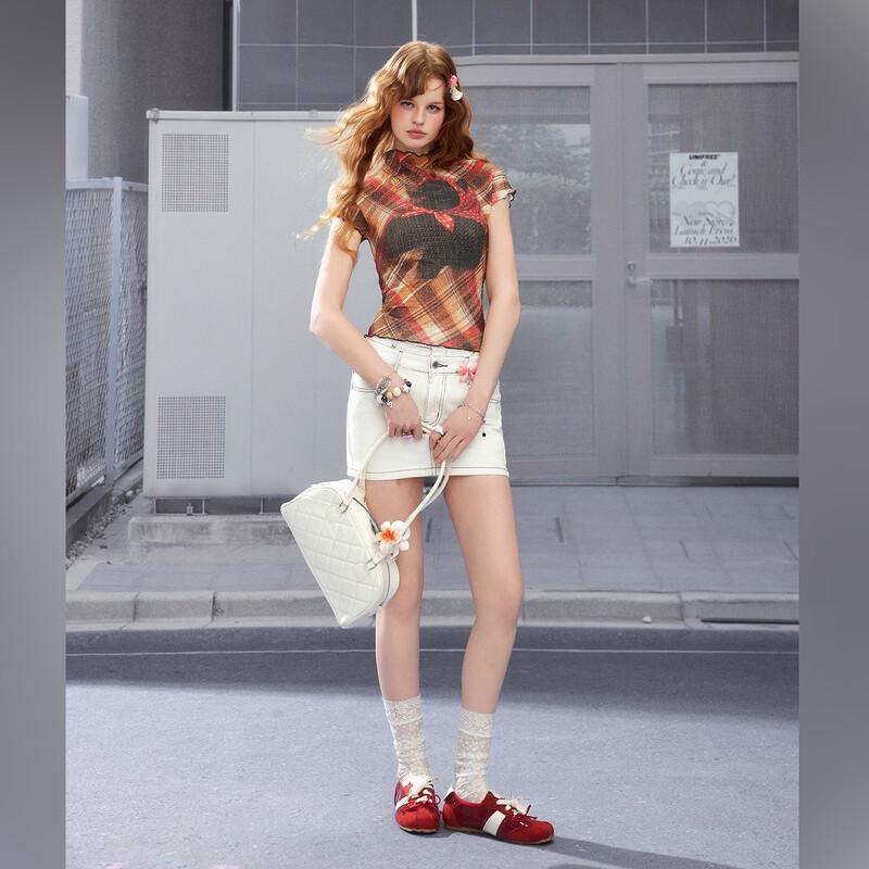 UNIFREE Animal Plaid Print Slim-Fit T-Shirt