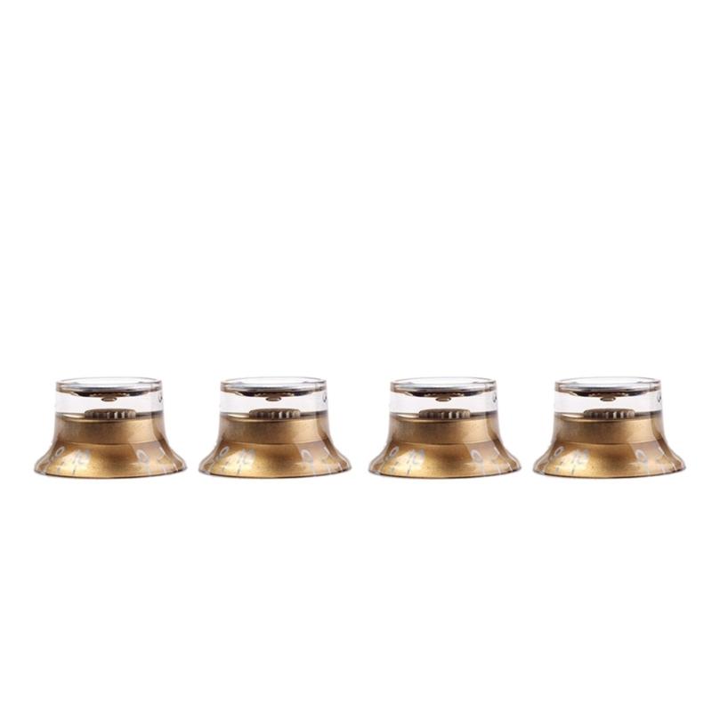 4pcs Electric Guitar Effect Knobs Volumes Tone Control Knobs Plastic Top Hat Speed Control Knobs Replacement Part