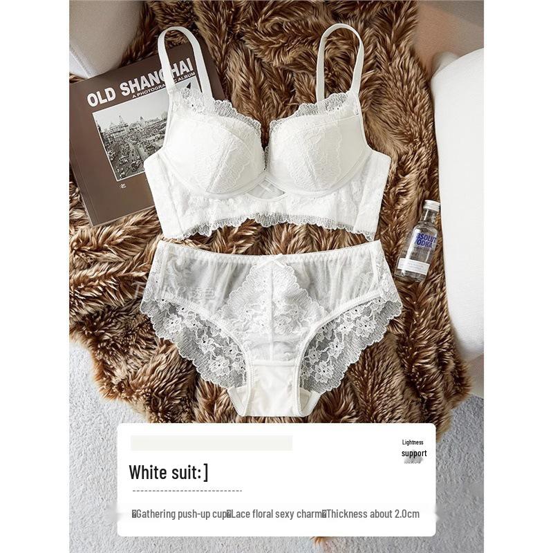 Conjunto de sujetador push-up de encaje sexy: Realza Busto Pequeño con Elevación y Soporte, Diseño Anticaída