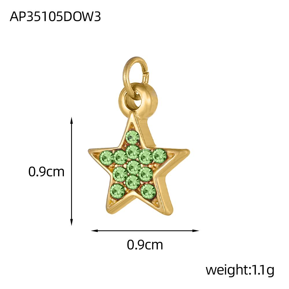 

CARLIDANA Stainless Steel Charms Gold Plated Fashion Zircon Star Pendant Charms DIY Necklace Bracelet Accessories for Women