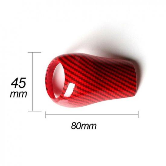 Red Carbon Fiber Gear Shift Knob Cover Trim Fits Mercedes-Benz W204 C E G GLS US