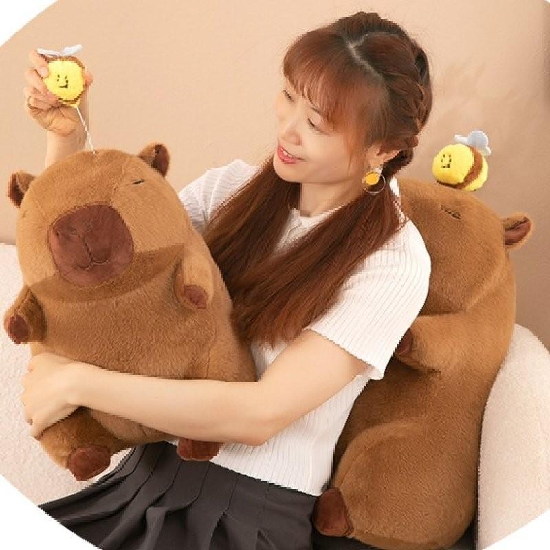 Adorable Stretchable Capybara Plush Toy With Cute Bee Design Perfect For Kids Gift