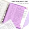 6/12pcs 11-Hole A4 Binder Pockets | Transparent Colorful PP File Bags & Label Pocket - Document Organizer for School Office Home