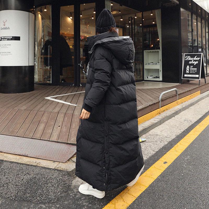 Korean Style Winter 2025 Women's Thick Over-the-Knee Cotton Coat