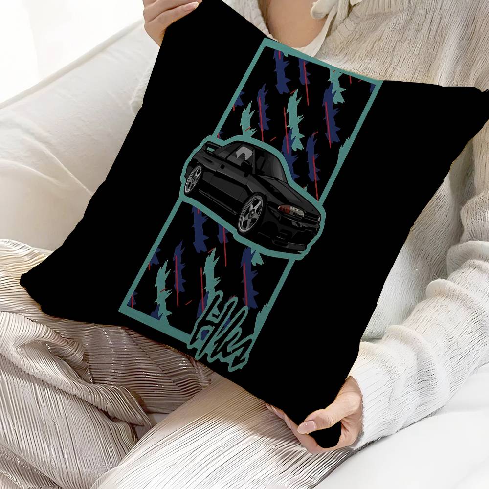 H-HKS R32 GT-R Personalized Pillow Cover Kids Bedroom Wild Party Decor Pillowcase kid Birthday shower Gift
