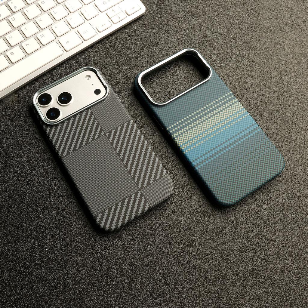 Luxury Carbon Fiber Pattern Relief Magnetic Case For iPhone 17 16 15 14 13 Pro Max For Magsafe Charge Alloy Lens Anti-Drop Cover