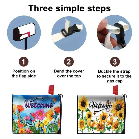 Mailbox Cover Spring Summer Floral Birds Mailbox Wrap Letter Post Box Cover Wrap Decoration for Outside Garden Yard Home Decor