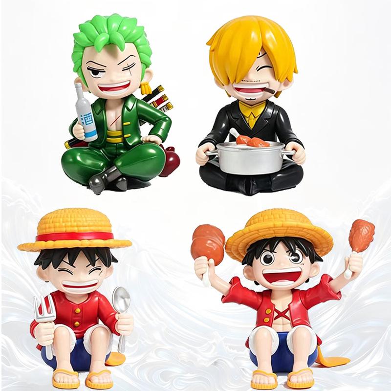 One Piece: Eight Character Model Figures - Luffy, Zoro, Nami & More