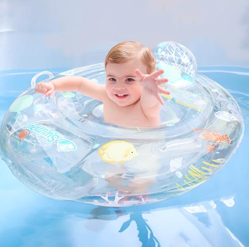 

Swimava Baby Swim Seat, 6 months to 3 years old, Foot-insertion type, Extra Large 75cm Wide Size, Transparent for Seeing Underwater, Stable Float, Chi