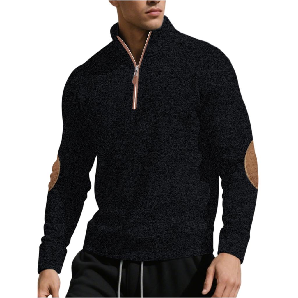 Men's Stand Collar 1/4 Zip Pullover | Casual Fit, Easy- Design Soft Cotton Blend, Breathable | Versatile For Daily, Commute & Leisure