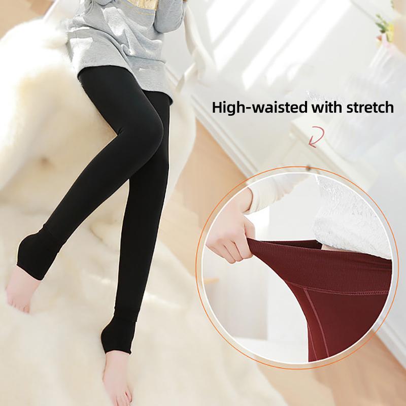 Pantaloni groși de toamnă și iarnă, colanți de pluș, talie înaltă pentru femei, mărime plus, catifea perlată, încălzitor pentru picioare, pantaloni all-in-one