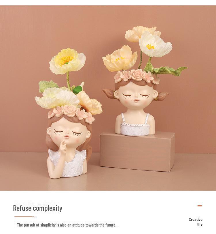 Creative Fairy Resin Mini Flower Pot for Balcony and Desktop Gardening
