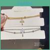 Bracciale con Ciondolo a Croce con Pietre di Zircone per Donne Gioiello Elegante Regalo