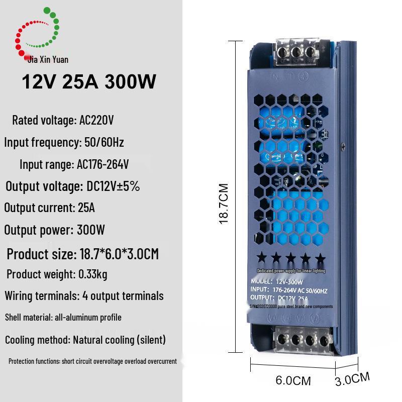 Schwarzes King Kong LED Netzteil Transformator 220V auf 12V/24V/48V, 60W-400W