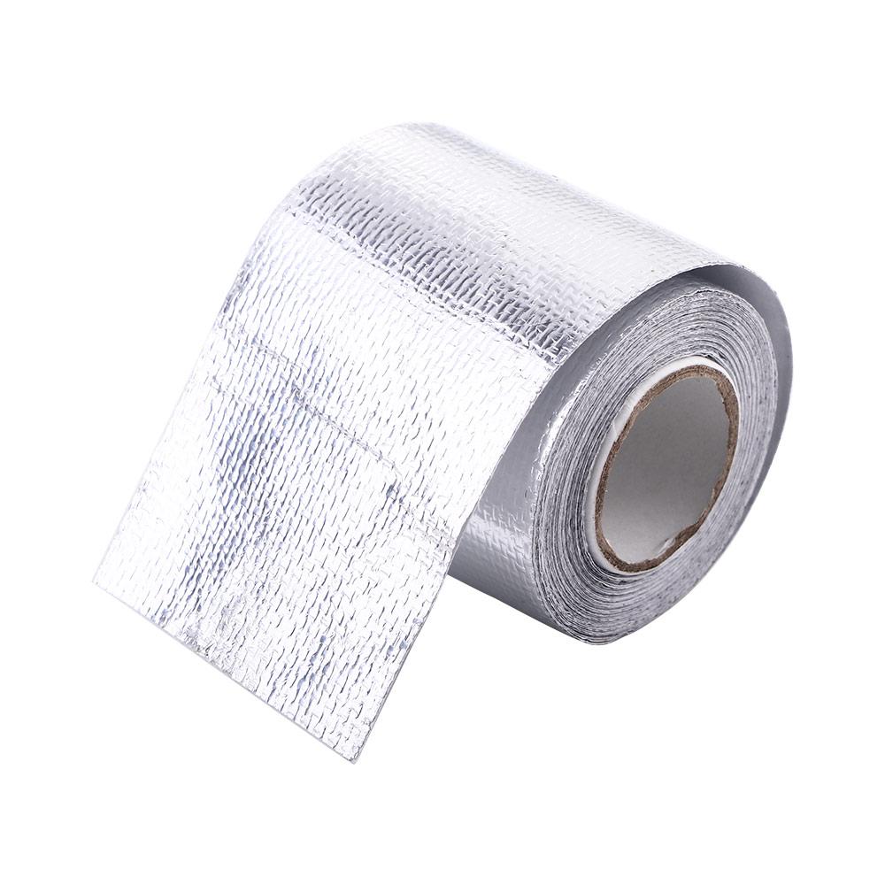 Огнестойкий стекловолоконный ремень Серебряная теплоизоляционная лента Самоклеящаяся защитная фольга Лента-обертка теплозащитная