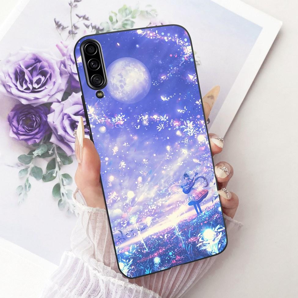 Pour Samsung Galaxy A90 5G Coque Silicone Mignon Mode Fleurs Peinte Drôle Coquille Pour Samsung A90 5G SM-A908B SM-A908N SM-A9080