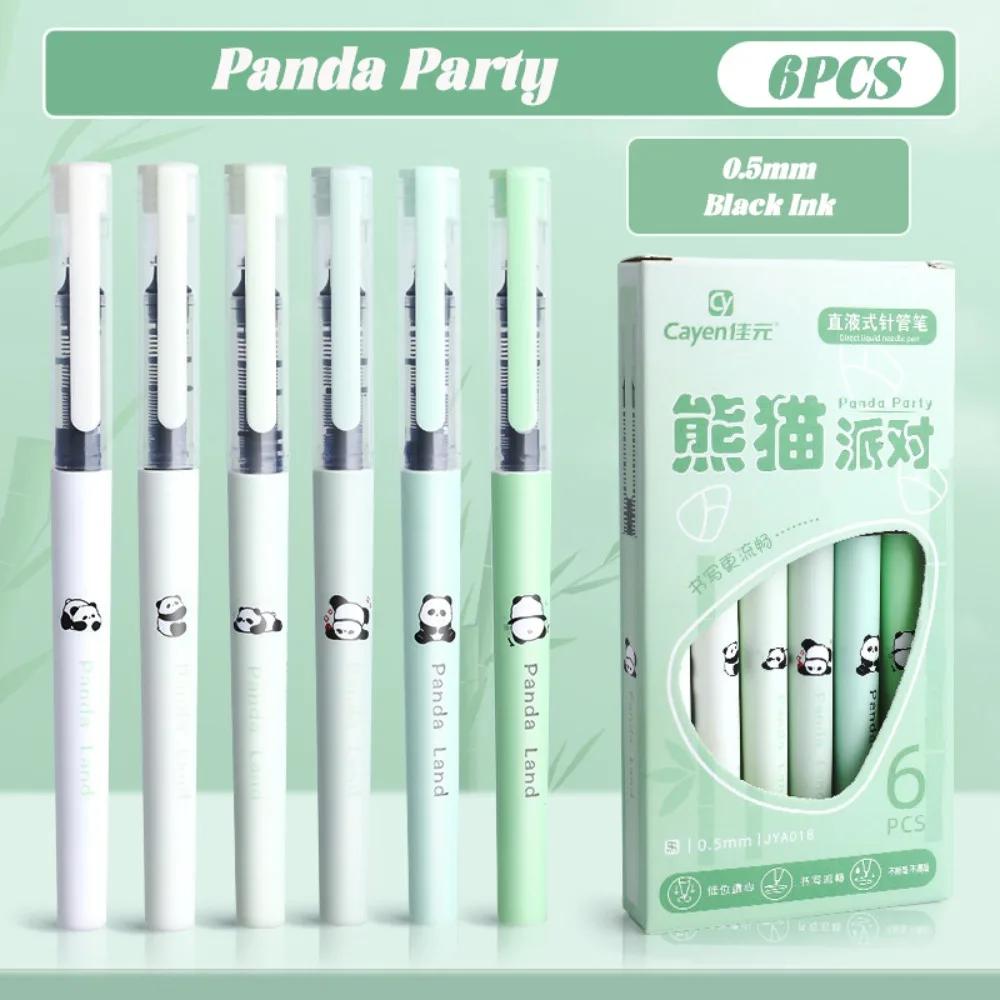 6PCS/Set Replaceable Refill Gel Pen 0.5mm Black Ink Large-capacity Neutral Pen Quick-drying Signature Pens Students