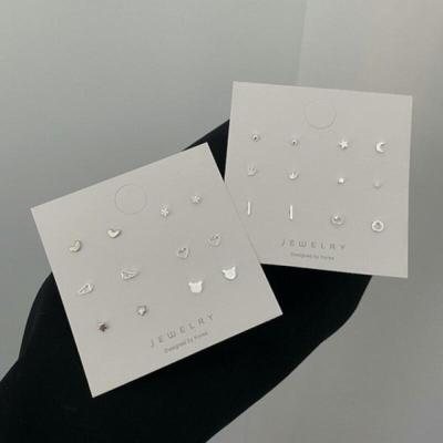 Oorbellen Set Mini Levendige Kleur Oorbellen Zilveren Oorbellen