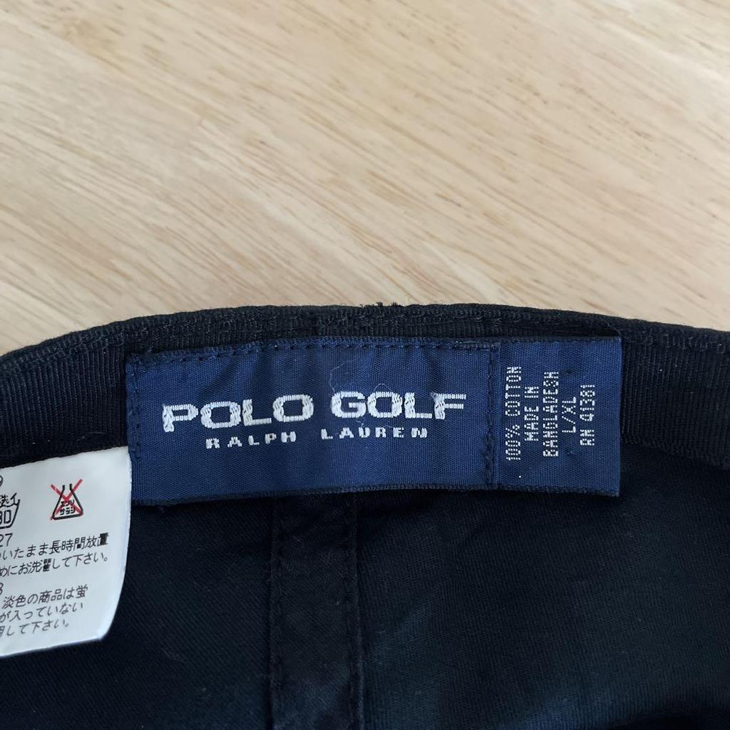 [USED] Rare 90s Ralph Lauren Polo Golf Cotton Cap, Black, Size L-XL