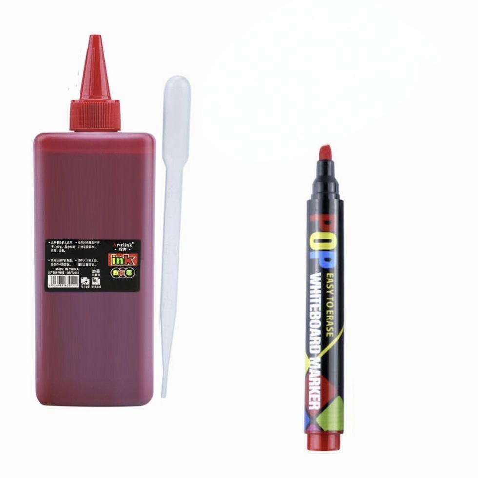 

500ml Whiteboard Marker Refill Ink Water-Based Erasable Eco-Friendly Black Red Blue High-Capacity for Classroom Office