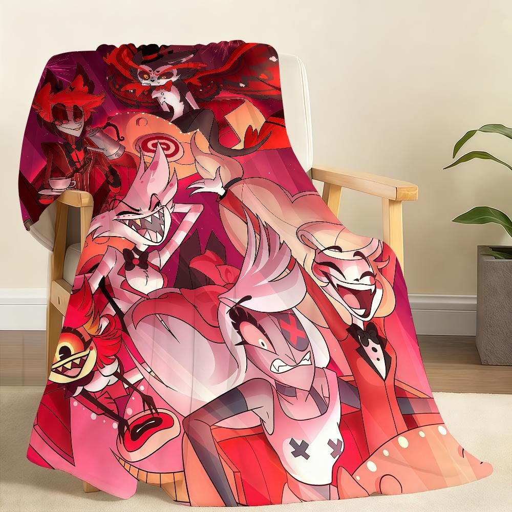 Energetic Cartoon H Hazbin H HoteL S Blanket Soft Throw Blanket for Home Bedroom Bed Sofa Picnic Travel Office Rest Blanket Gift
