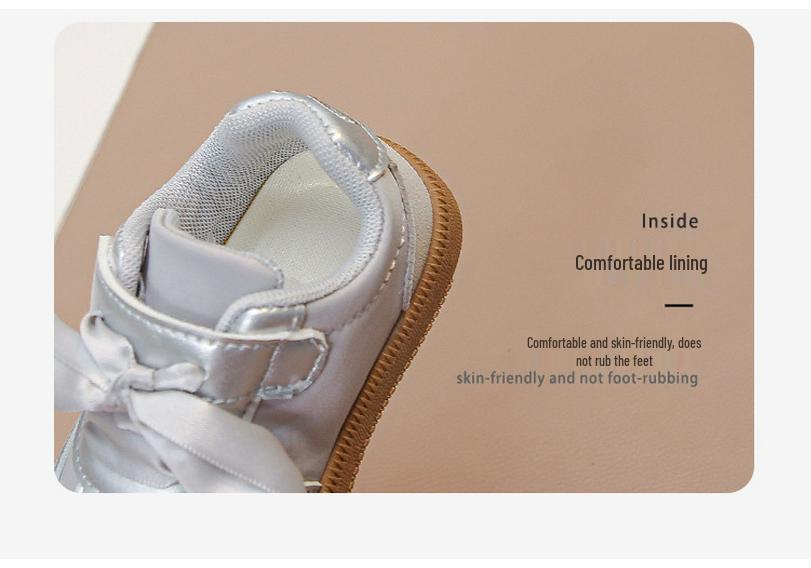 2026 Spring Silver Casual Sports Shoes for Baby Girls