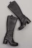 Damen-Stiefel, moderne, stilvolle Mode, Stiefel aus echtem Leder, mittelhoher Absatz, Ell-Schwarz