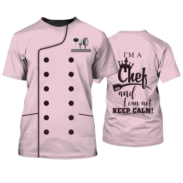 Chef T Shirt Fake Suit Cook Print Tee Summer Quick Dry Funny Uniform Oversized Short Sleeve Top High Quality O-neck Men T-Shirts