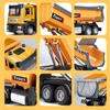 1/50 Scale Tipper Truck Alloy Diecast Toy Model Dump Engineering Transport Truck Sound Light Pull Back Collection Gifts For Kids