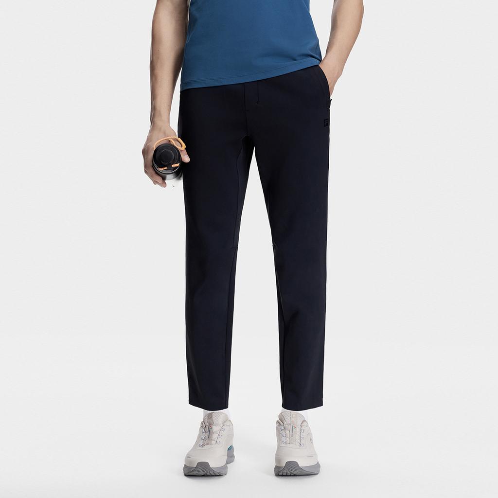 Fila 2023 Autumn New Knit Long Pants Basic Casual Fitness Straight Leg Sports Pants Men Bottoms Deep-Black A11M341610F-BK