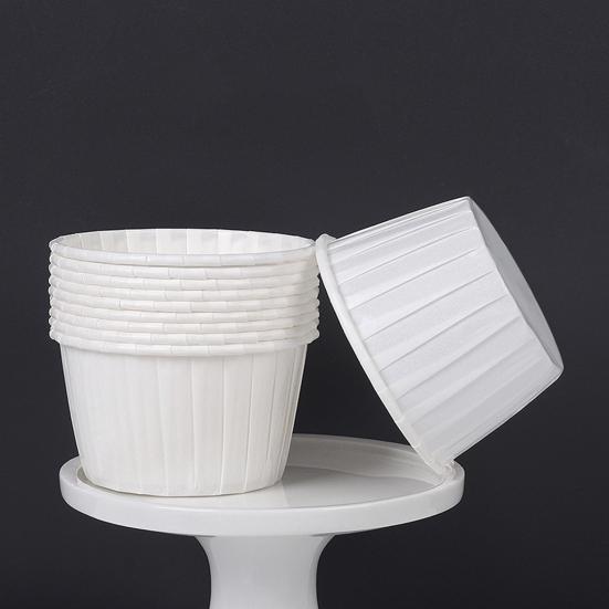 100 Stück Papier-Muffin-Förmchen Uni/Bedruckt Lebensmittelqualität Ölfest Gerollter Rand Kuchenform DIY Backzubehör Küchenbacken